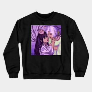 Anime couple in snowy garden art Crewneck Sweatshirt